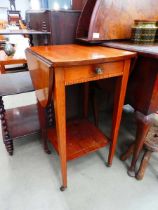 Edwardian dropside table with drawer and shelf under