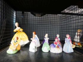 Cage of Royal Doulton lady figures
