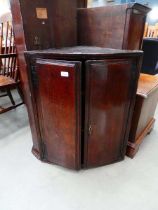 Georgian oak double door corner cupboard