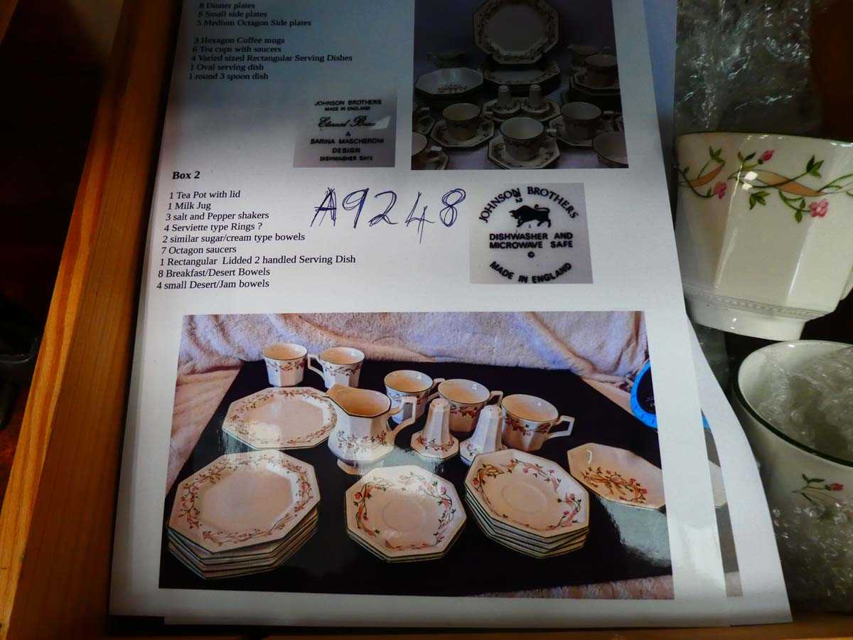 2 boxes containing Johnson Brothers Eternal Beau patterned crockery - Image 3 of 4