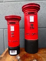 Pair of postbox moneyboxes