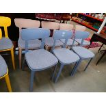 7 moulded plastic dining chairs