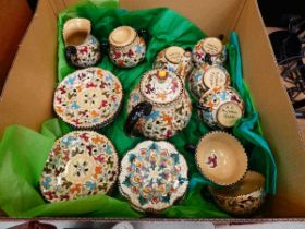 Box containing a qty of floral pattern Italian tea service