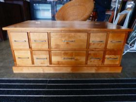 Beech coffee table with storage well