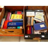 (4) 2 boxes containing Dictionaries, books on English literature and verse plus biographies and