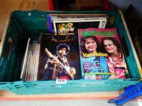 Box containing music related magazines