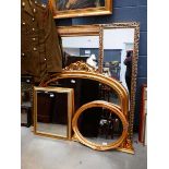 5 gilt framed mirrors