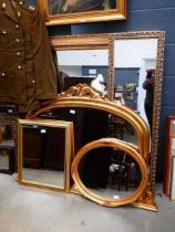 5 gilt framed mirrors