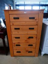 Contemporary pine chest of 5 drawers