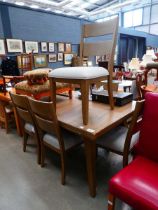 +VAT Oak effect extending dining table with 6 chairs