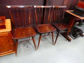 3 Ercol stick back dining chairs