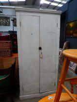 Painted pine double door cupboard
