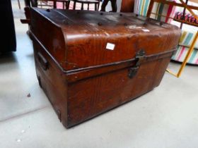 Painted tin trunk