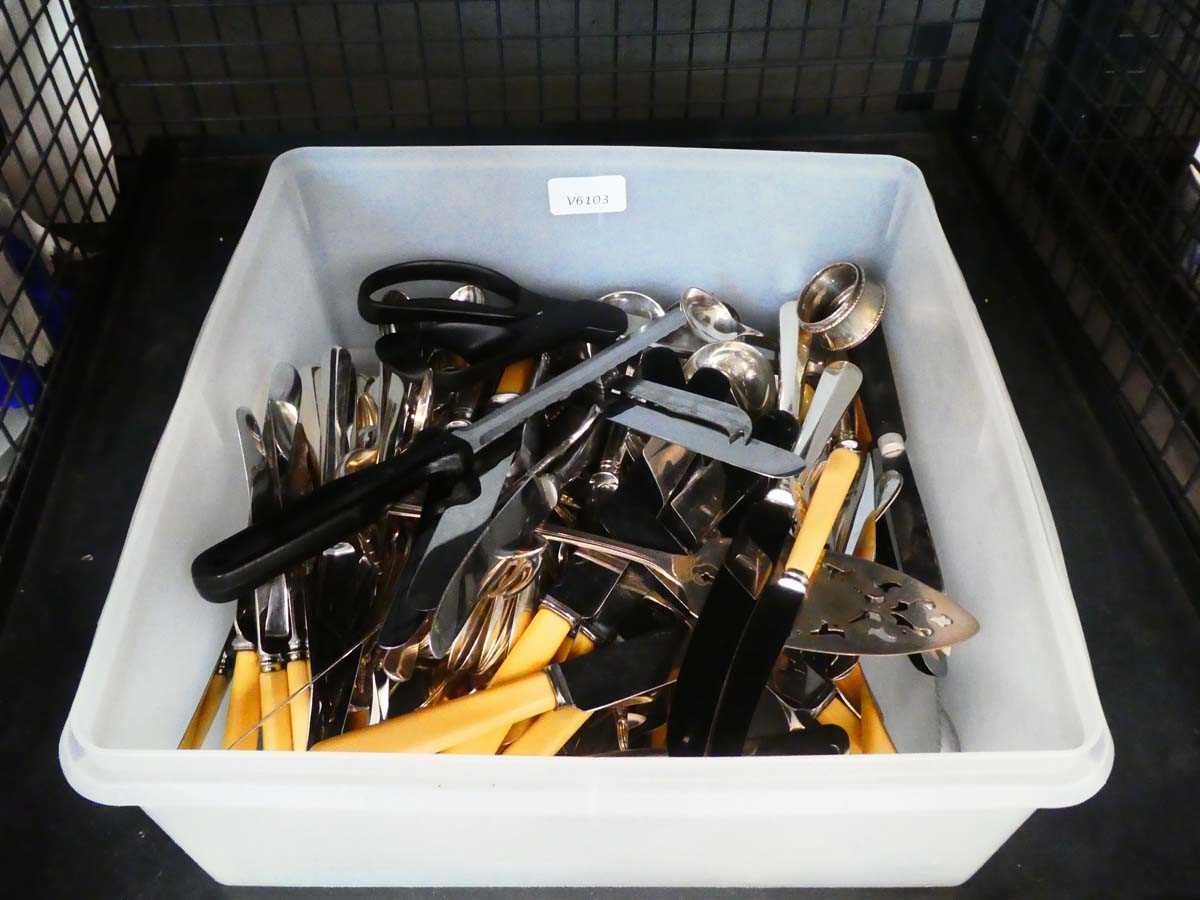 Cage containing loose cutlery
