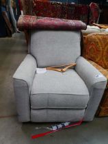+VAT Grey fabric swivel armchair