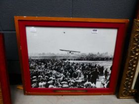 Photographic print of an aeroplane titled 'Lindbergh Landing at Croyden'