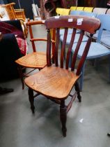 Provincial elm seated dining chair