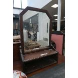 Wall mounted mirror with shelf under plus a marble panel