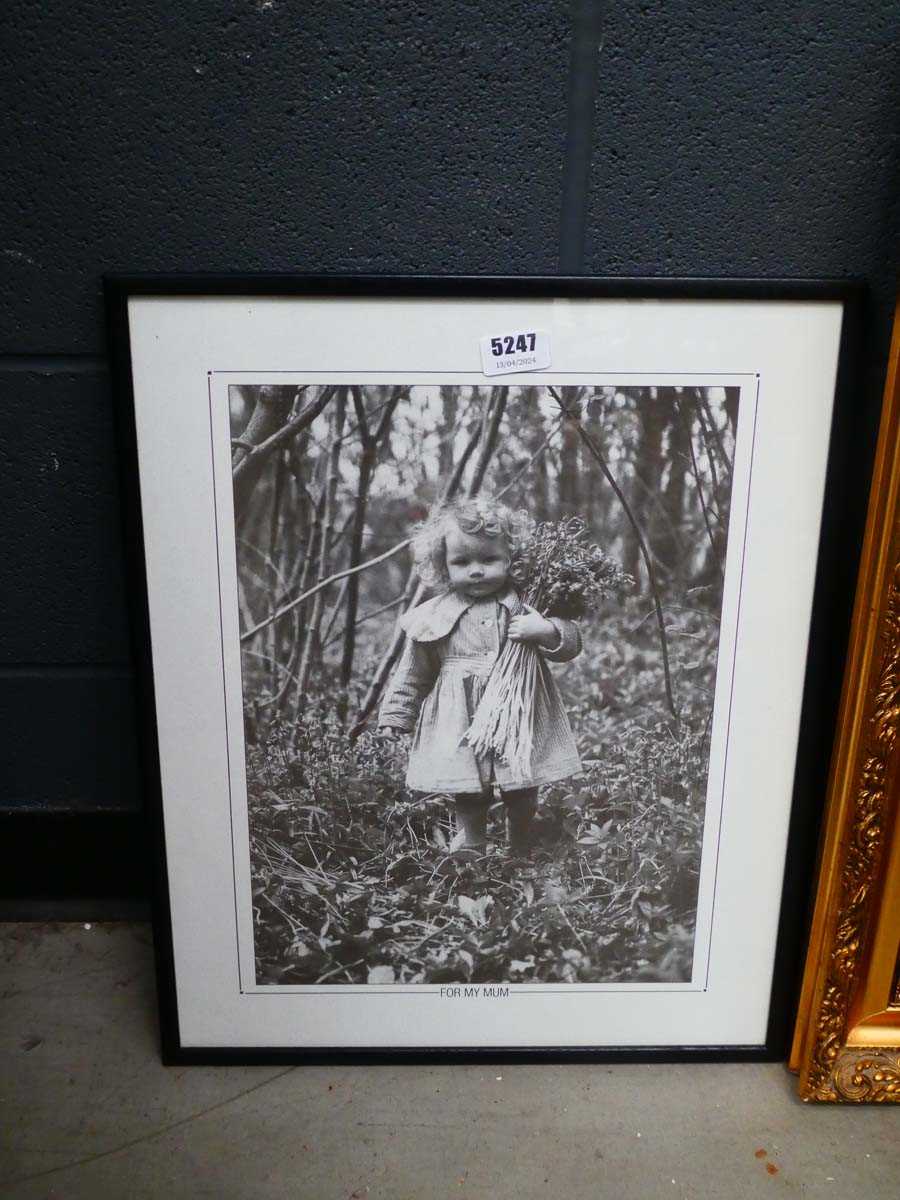 Photographic print of girl with flowers