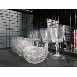 Cage containing wine glasses and dishes