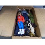 Box containing various action men