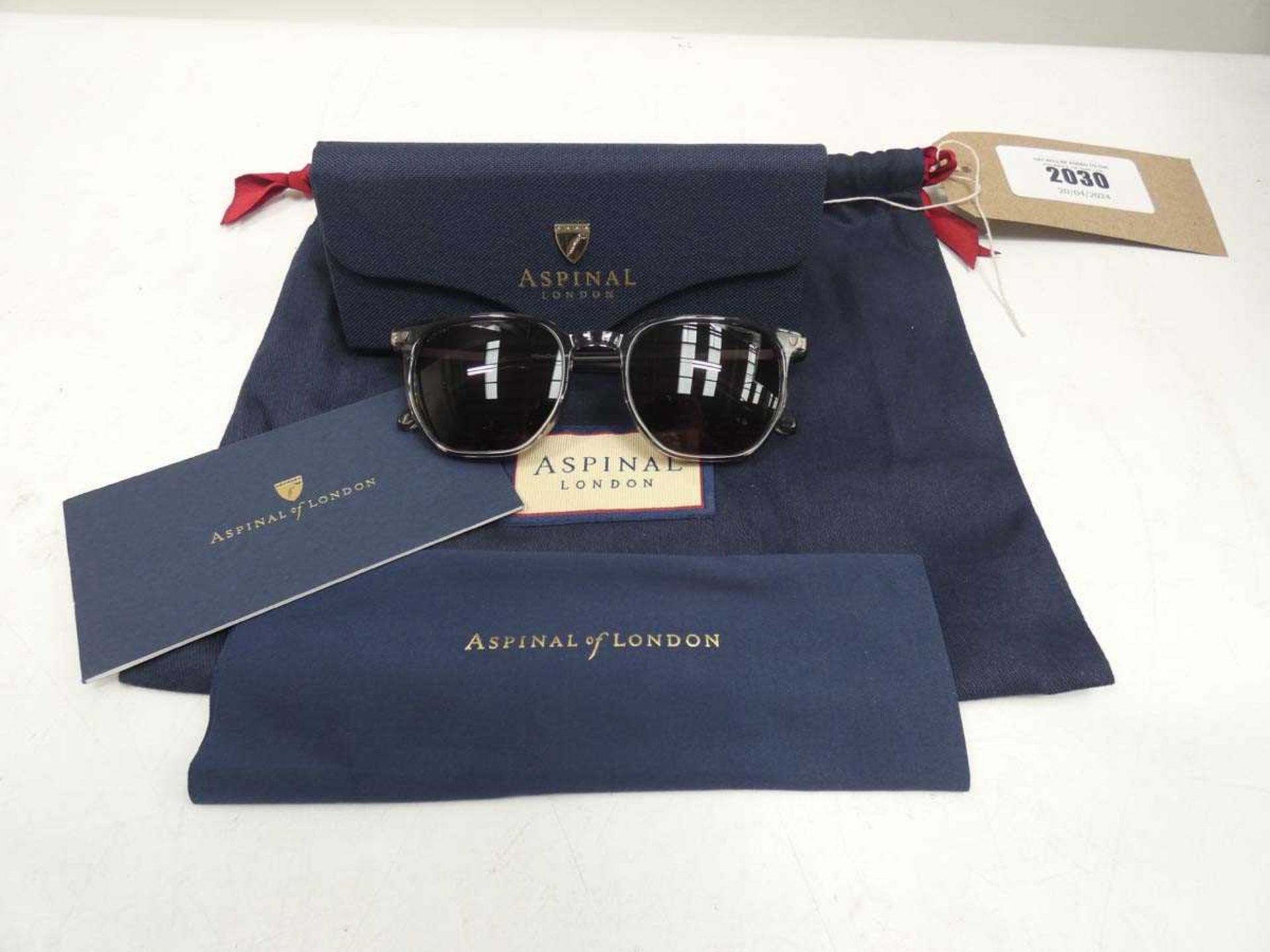 +VAT Aspinal of London Helios sunglasses with case and drawstring dust bag