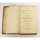 An Essay on the Principle of Population Volume 1 by T R Malthus (J Johnson, 1806). 1st volume of the