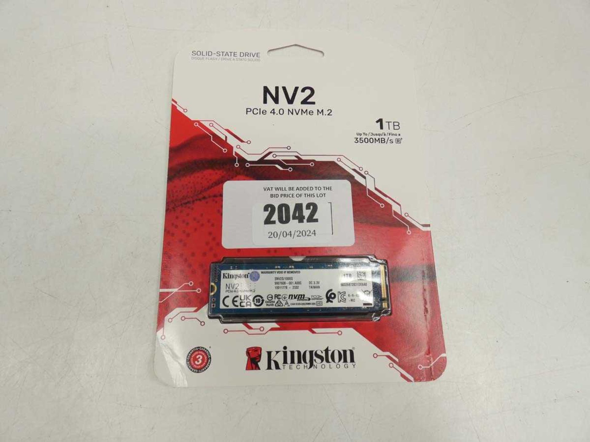 +VAT Kingston NV2 PCIe 4.0 NVMe M.2 1TB SSD