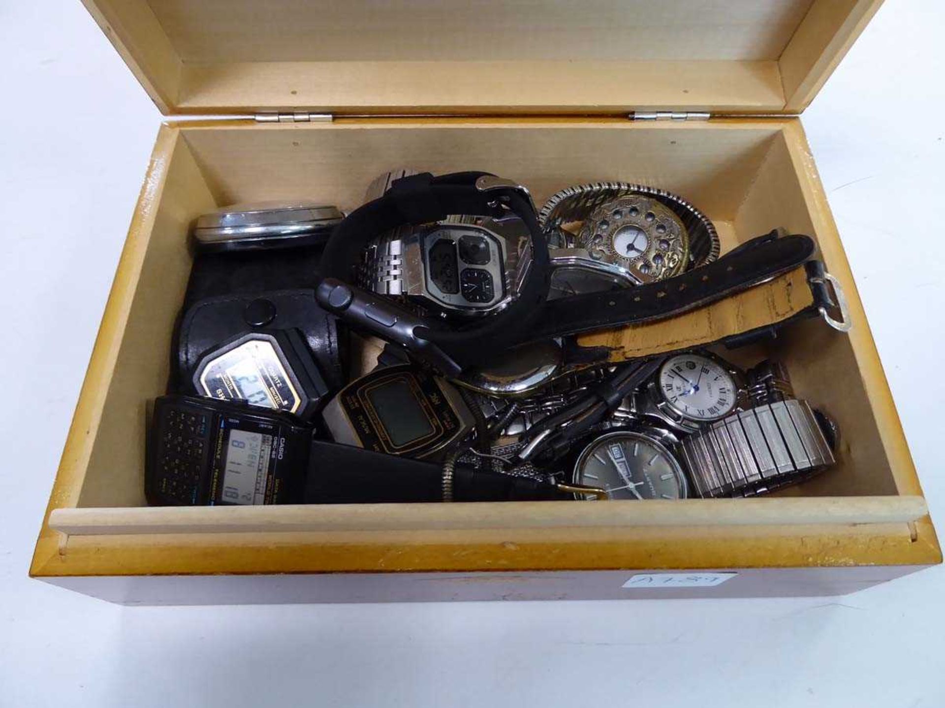 Box containing various watches