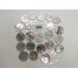 +VAT 22x 1oz Silver Britannia coins, mixed dates
