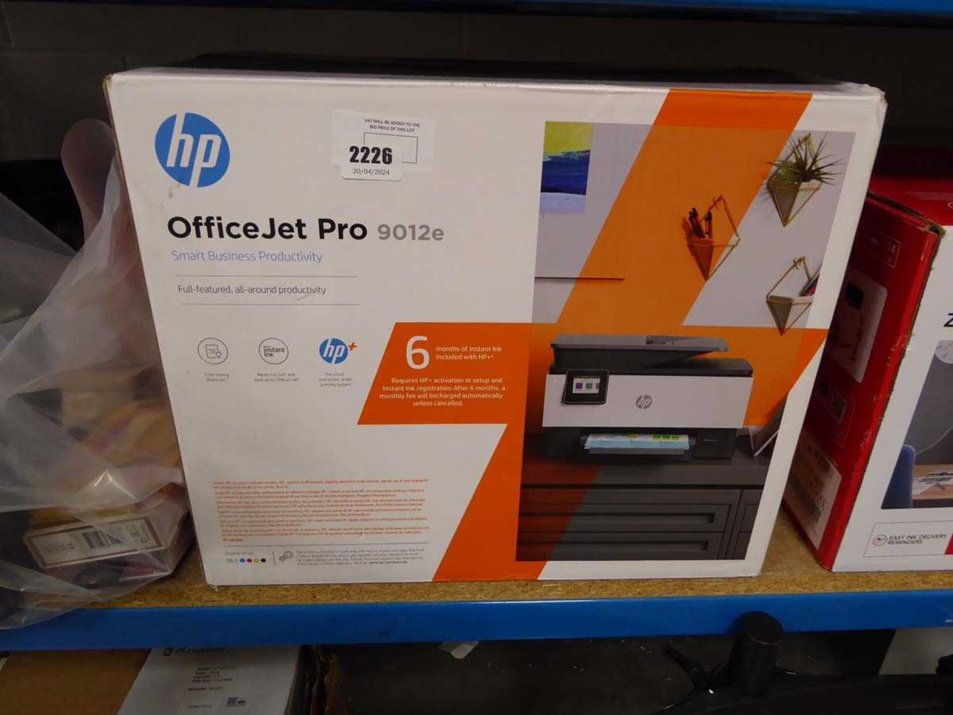 +VAT Boxed HP Office Jet Pro 9012E printer