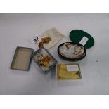 Small bag and 3 small boxes containing various jewellery items