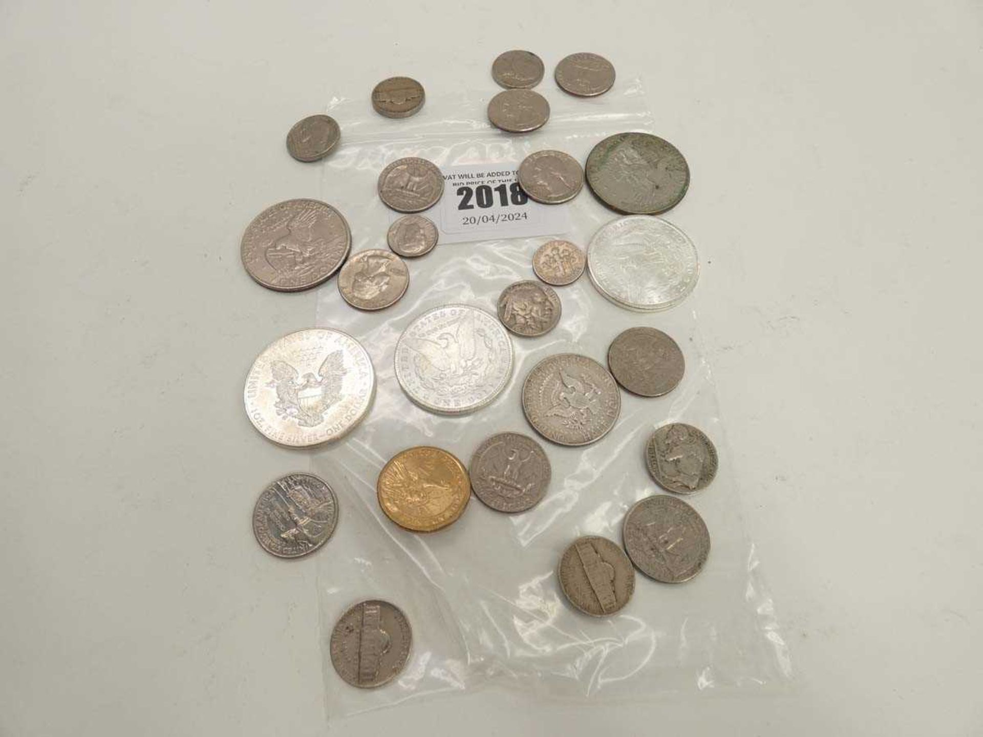 +VAT Various US coinage; Dollars, Half Collars, Cents (some copies)