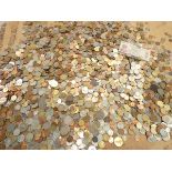 +VAT Box containing large quantity of mixed foreign coins (includes quantity of Euro 10, 20, 50
