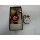 Jean Pierre pocket watch along with a Strada wrist watch