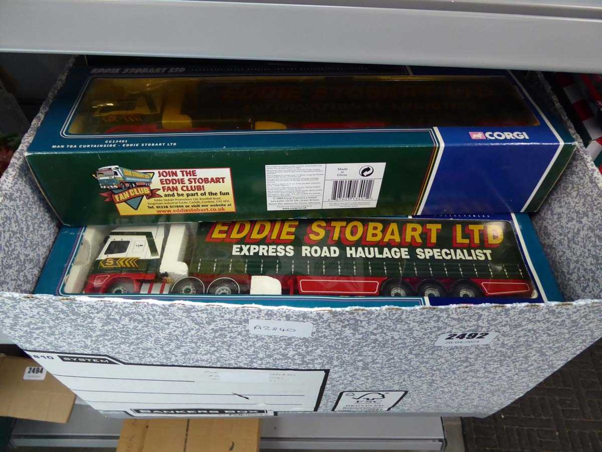 Box containing Corgi model trucks to include Eddie Stobart and others - Image 2 of 2