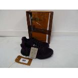 +VAT Boxed pair of Jack Wolfskin woodland 2 texapore low trainers in purple / phantom size UK4