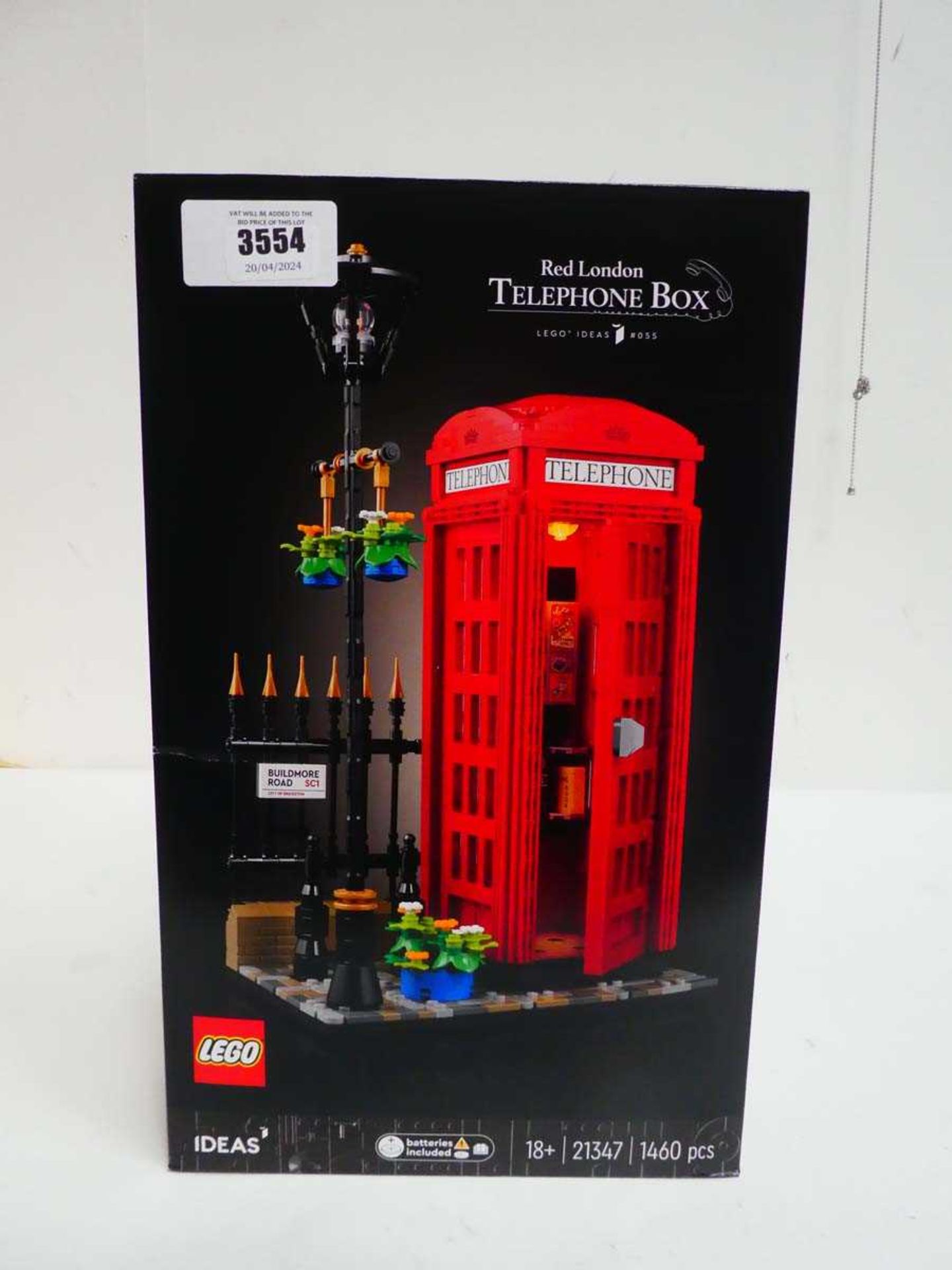 +VAT Lego red London telephone box set 21347