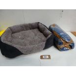 +VAT 2 x large dog beds in grey and blue