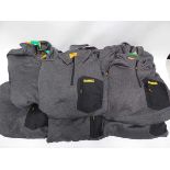 +VAT 10 men's DeWalt Workwear guaranteed tough zip up fleeces, in grey, mixed sizes