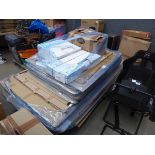 Pallet of whiteboards and floor mats