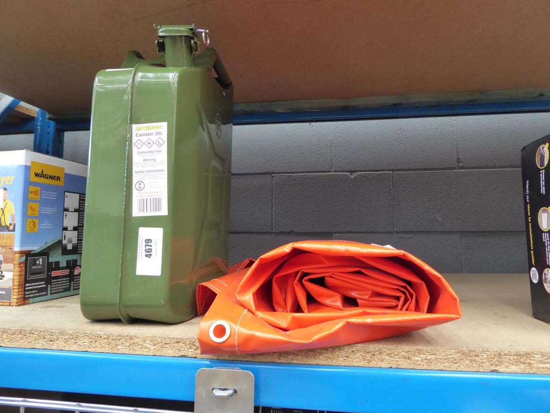 +VAT Orange tarpaulin and jerry can