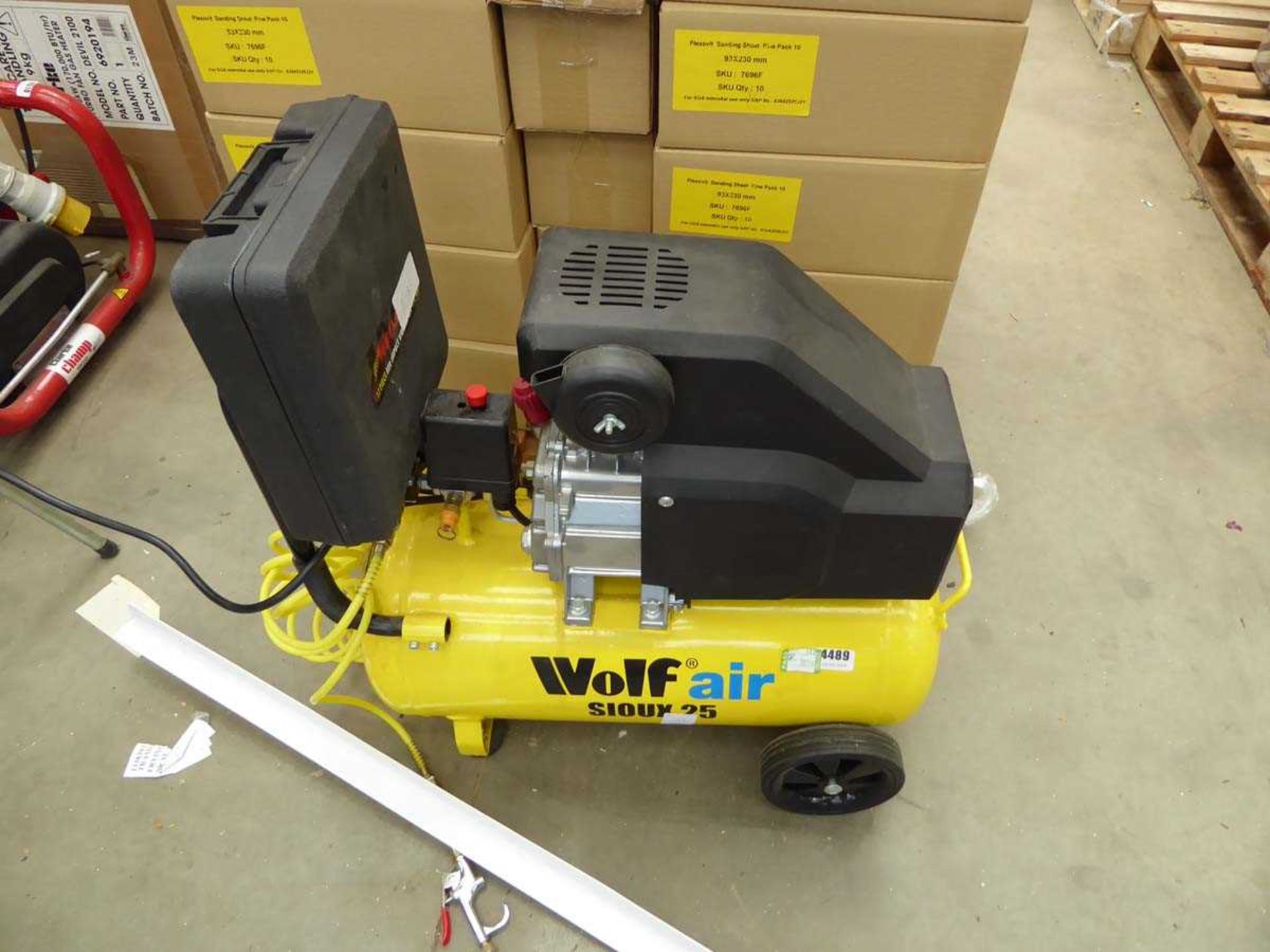 Wolf yellow air compressor with air impact wrench kit