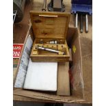 Box containing lathe parts