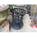 Large metal fire basket with tray