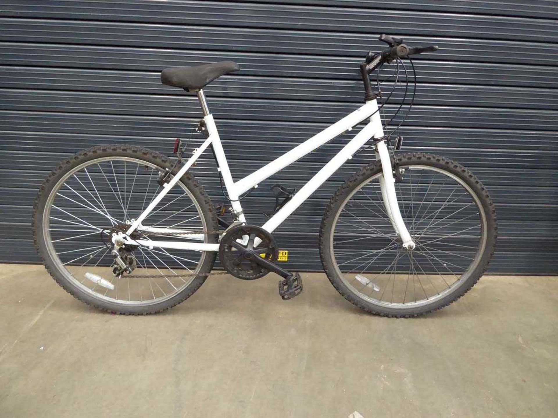 Lady's white mountain bike