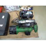 Hitachi battery powered circular saw with 1 battery and charger