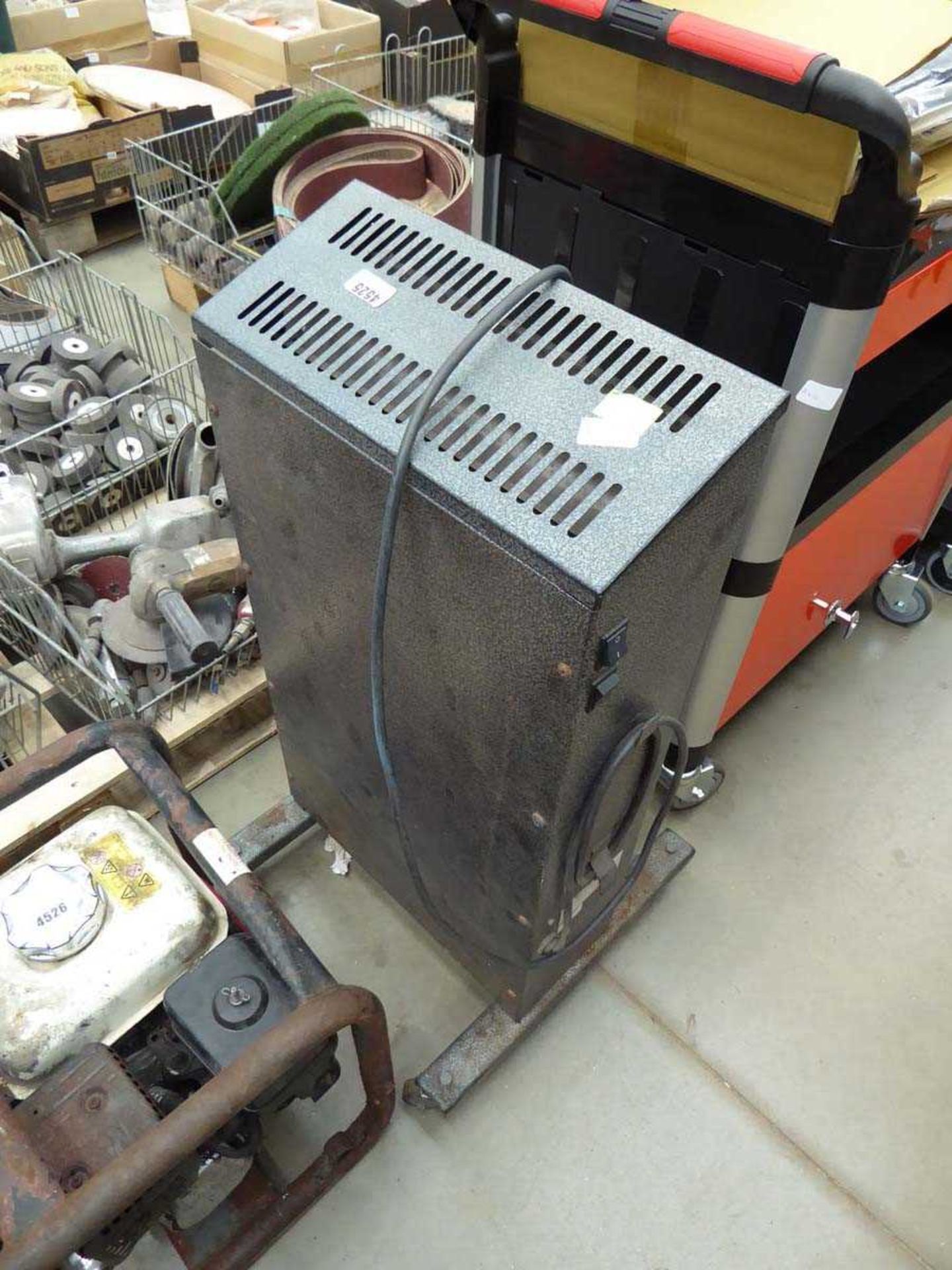 Grey electric heater