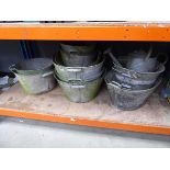 Quantity of galvanised buckets, baths and a watering can