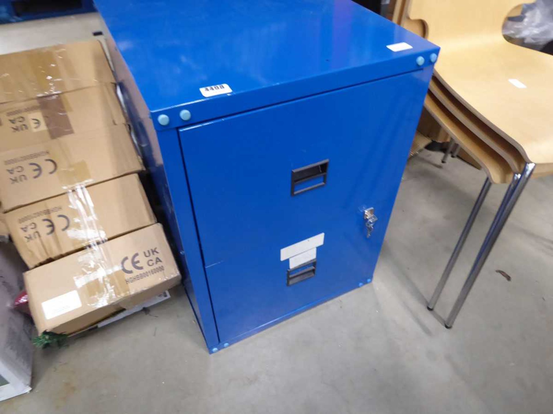 Blue filing cabinet
